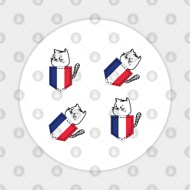 Patriotic Pocket Pussy - Cat Lover -  French Patriot Magnet by PosterpartyCo